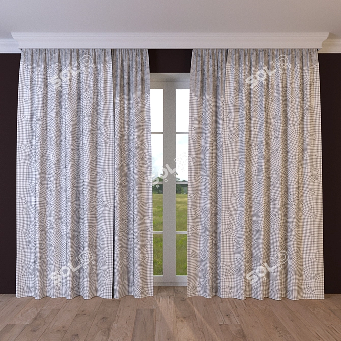 Scandi Blind: Stylish Scandinavian-style Curtain 3D model image 2