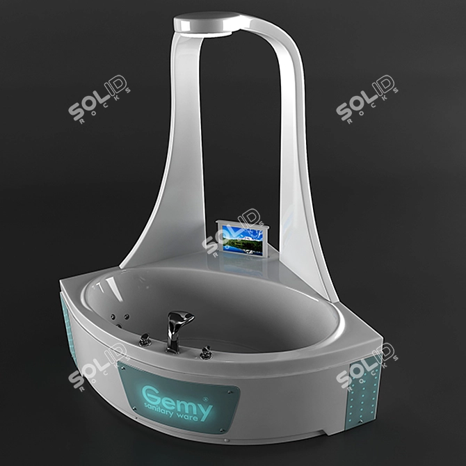 Luxury Gem: Gemy Acrylic Bath 3D model image 1