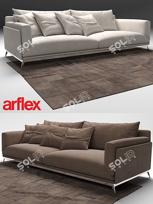 Luxury Faubourg Sofa: Stylish and Comfortable by Arflex 3D model image 2