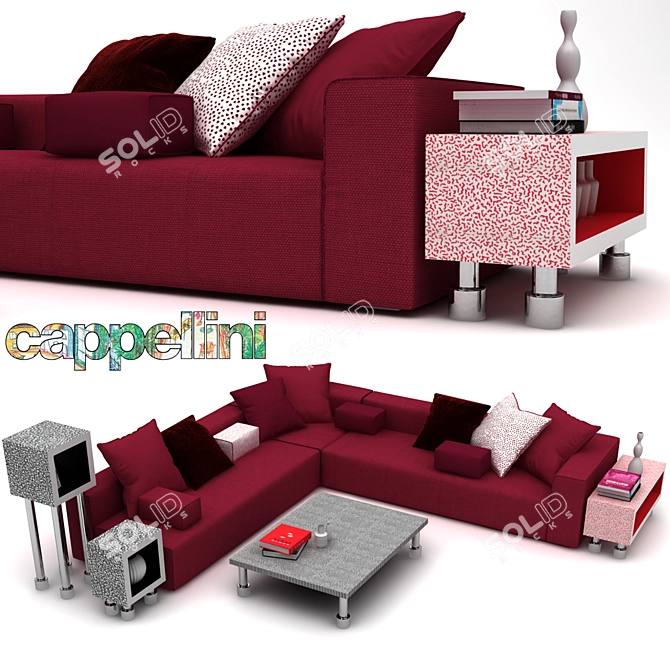 Cappellini Panda Collection: Designer Furniture Set 3D model image 1