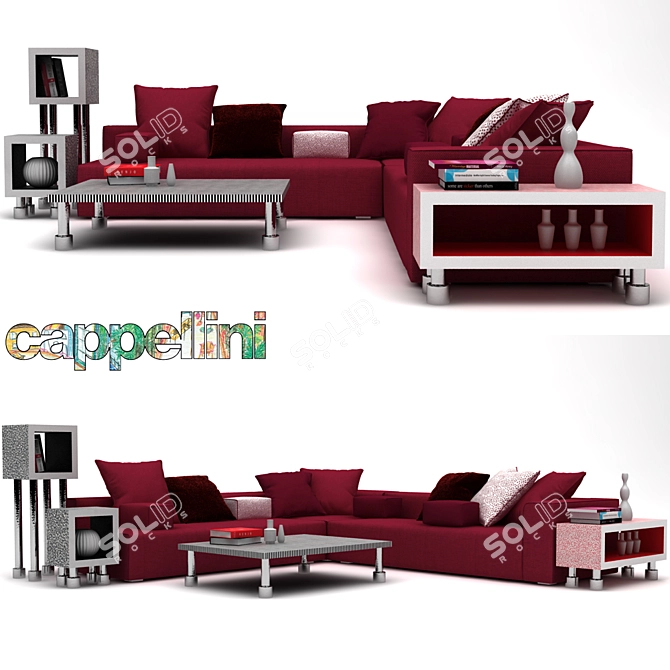 Cappellini Panda Collection: Designer Furniture Set 3D model image 2