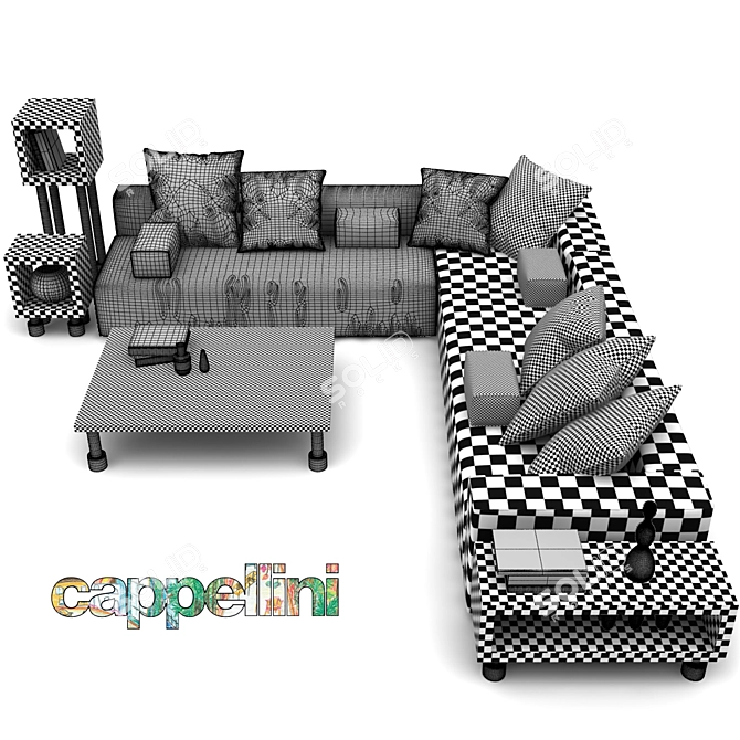 Cappellini Panda Collection: Designer Furniture Set 3D model image 3