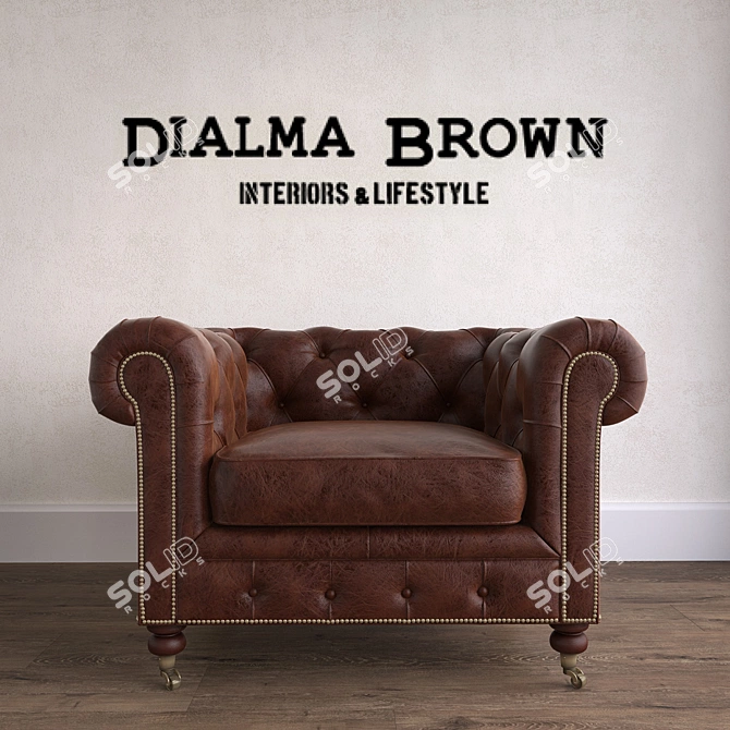 Dialma Brown Armchair: Deluxe Comfort 3D model image 1