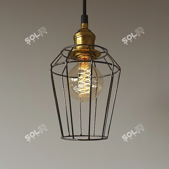 Elegant Metal Hanging Light (676_model) 3D model image 1