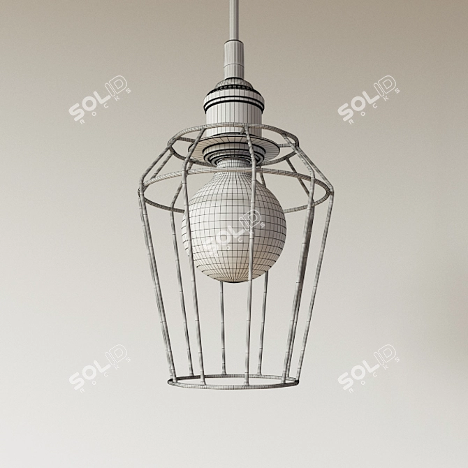 Elegant Metal Hanging Light (676_model) 3D model image 2