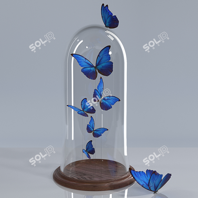 Fluttering Beauty: Decorative Butterfly Flask 3D model image 1