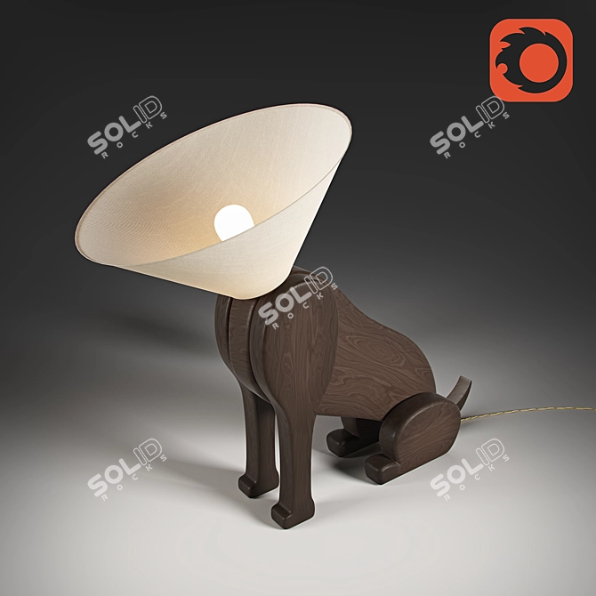 Warm Companionship Dog Lamp 3D model image 1