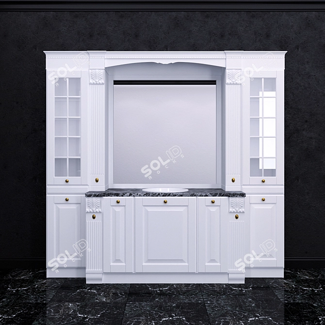 Modern Baltimora Kitchen Set 3D model image 1