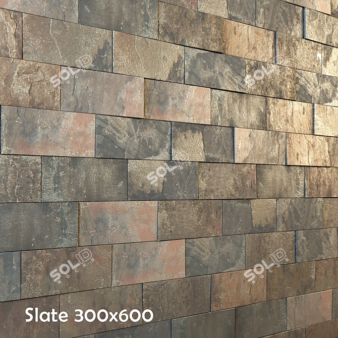 Slate Tiles: Stylish Flooring Solution 3D model image 1