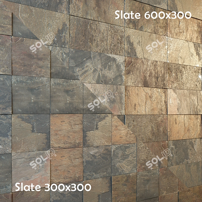 Slate Tiles: Stylish Flooring Solution 3D model image 2