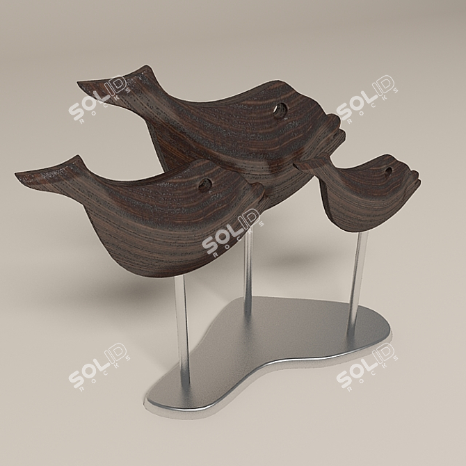 Elegant Fish Sculpture 3D model image 3