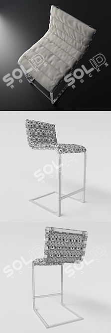 Elegant Oviedo Barstool: Restoration Hardware 3D model image 3