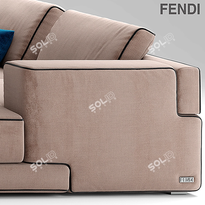 Luxurious Sloane Sofa by Fendi Casa 3D model image 3