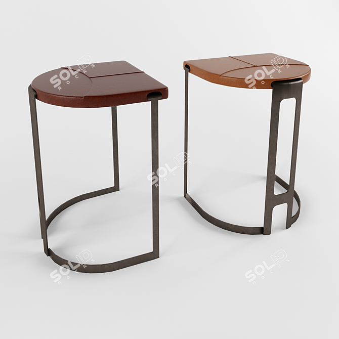 Elegant Adjustable Bar Chair 3D model image 1