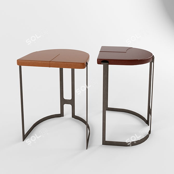 Elegant Adjustable Bar Chair 3D model image 2