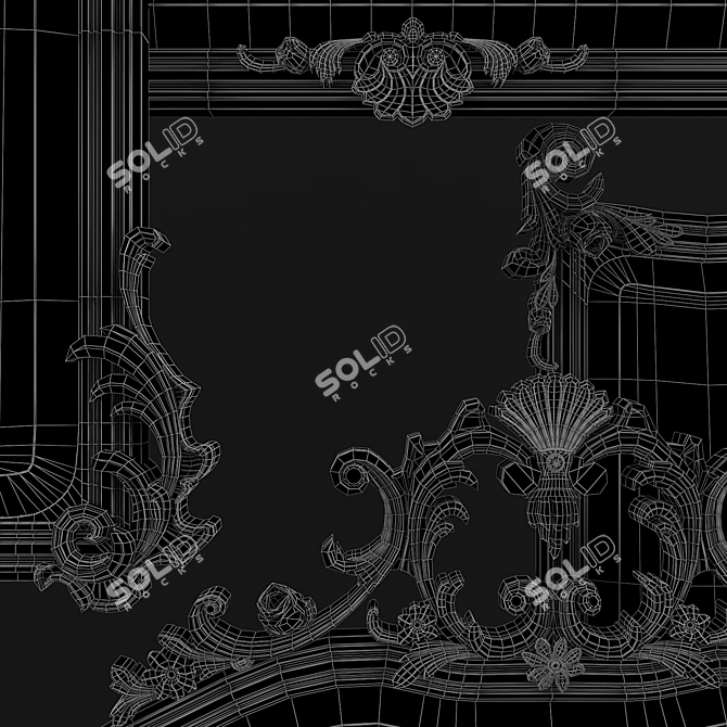 Handcrafted Giltwood Formal Mirror 3D model image 3