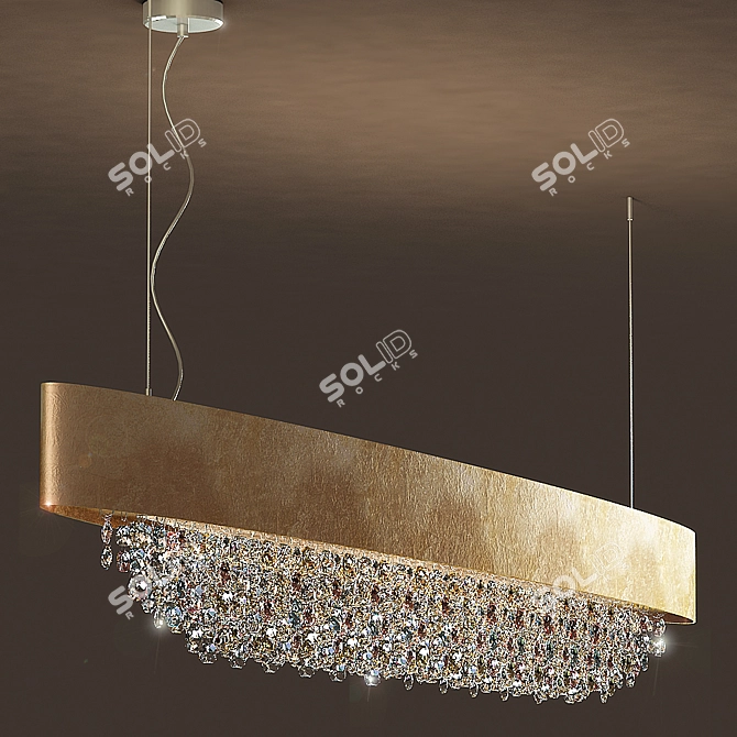 Title: Cooper and Crystal 6-Light Chandelier 3D model image 1