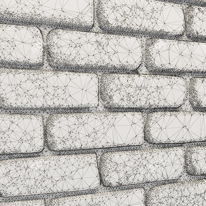 Stone Wall Tile - White Brick 3D model image 3