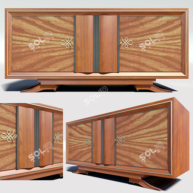 Elegant Art Deco Sideboard 3D model image 2