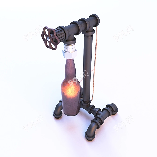 Vintage Loft Bottle Table Lamp 3D model image 1