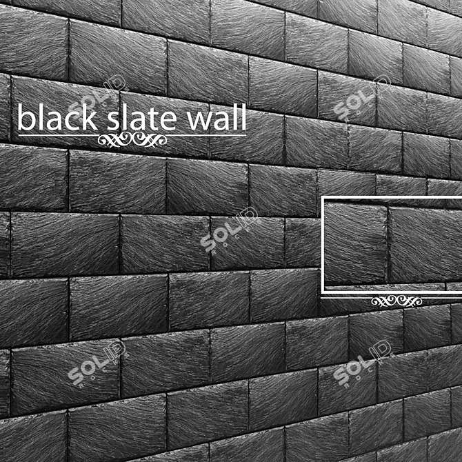 Slate Wall Tiles: Genuine Elegance 3D model image 1