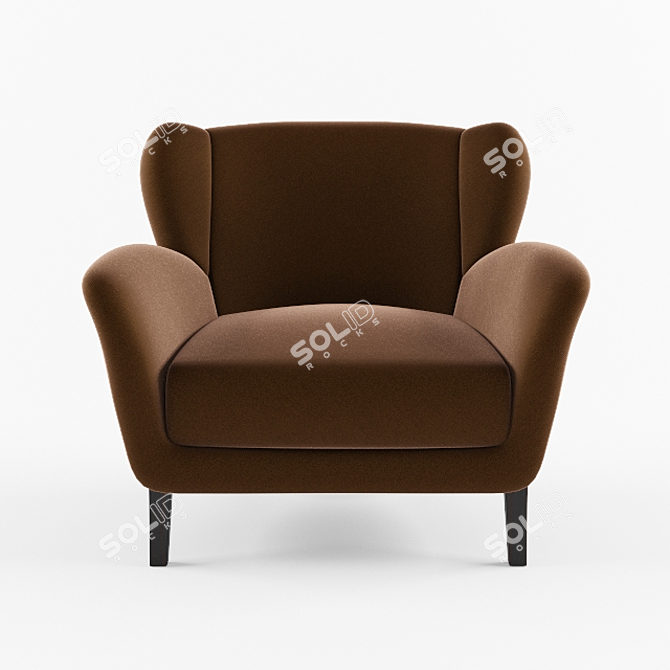 Plush Velvet Armchair by Dada 3D model image 1