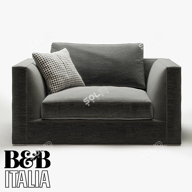 Modern Italian Armchair Richard 3D model image 1