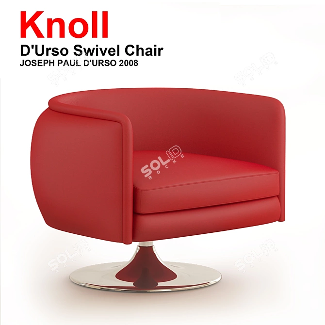 D'Urso Swivel Chair: Playful Classic with a Whimsical Twist 3D model image 1