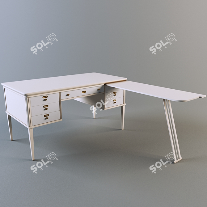 Traditional Desk 3D model image 1