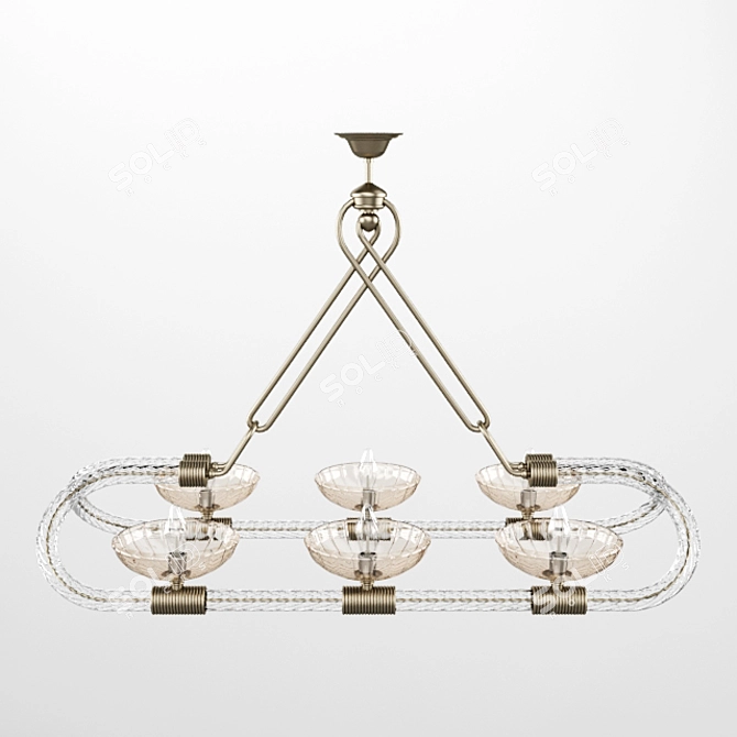 Arte Veneziana LD160/6: Art Deco Illumination 3D model image 2