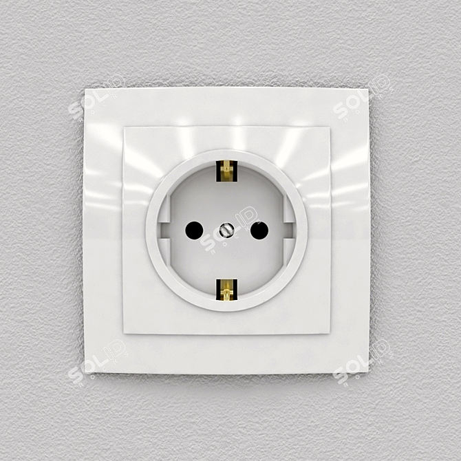 NILSON Touran White Plastic Socket 3D model image 1