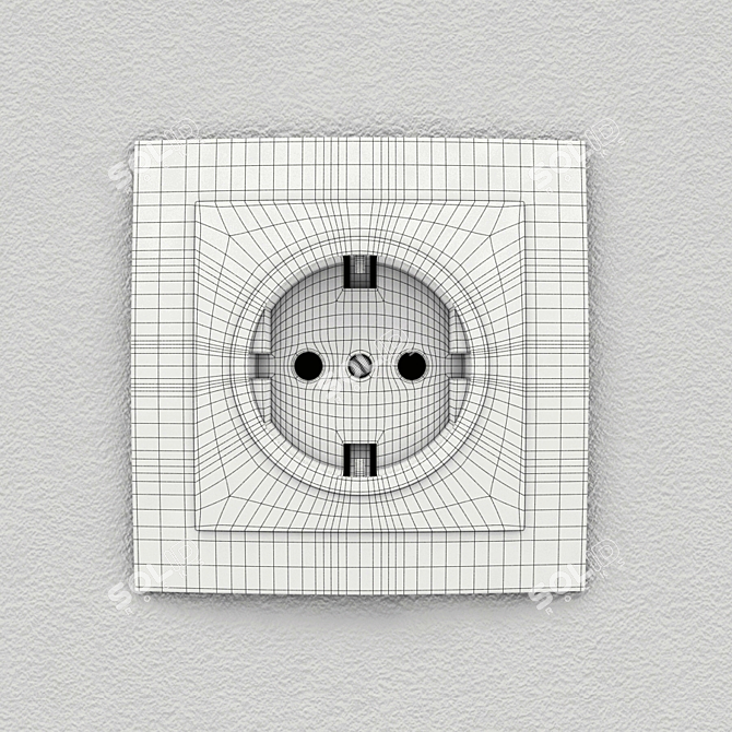 NILSON Touran White Plastic Socket 3D model image 2