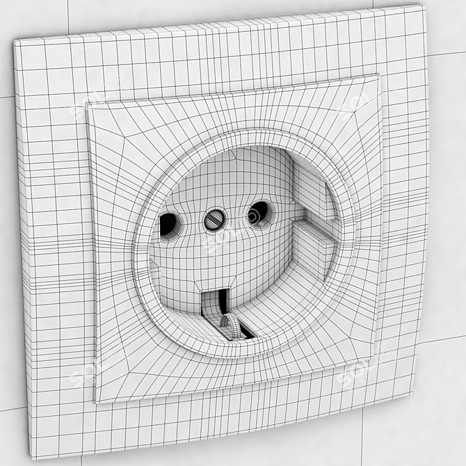 NILSON Touran White Plastic Socket 3D model image 3