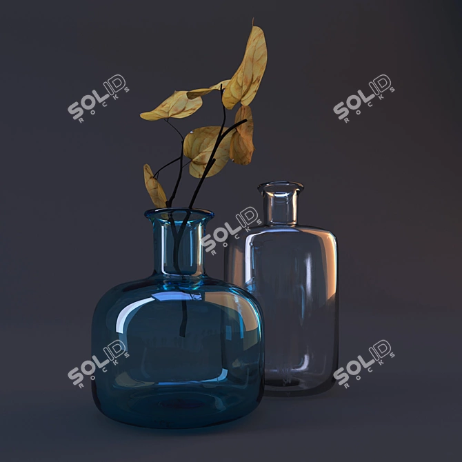 Elegant Branch Vase 3D model image 1