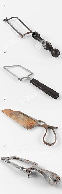 Antique Saws: Artfully Crafted 3D model image 2