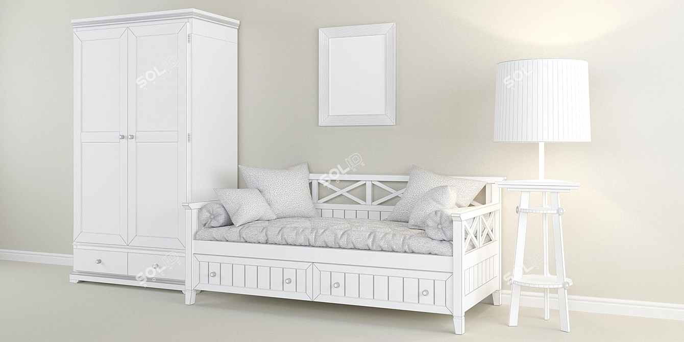 Modern Furniture Set with Art Included 3D model image 3