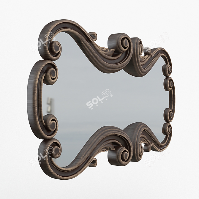 Elegant Carved Mirror 3D model image 2