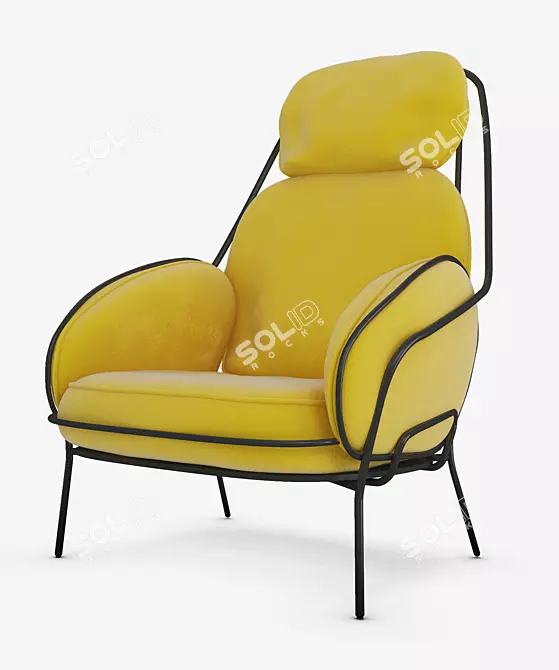 Elegant PAFFUTA Chair by Luca 3D model image 1