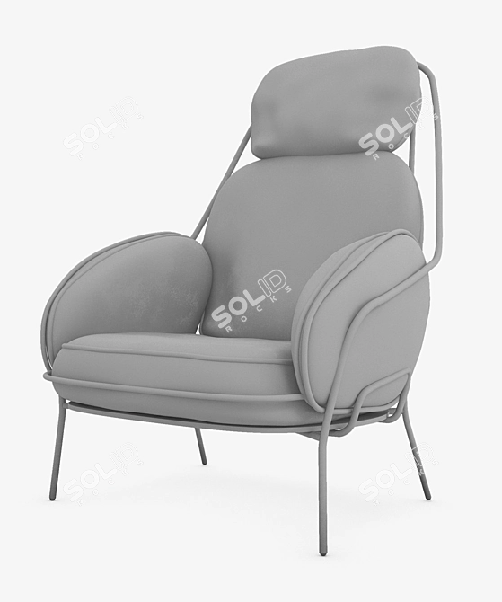 Elegant PAFFUTA Chair by Luca 3D model image 2