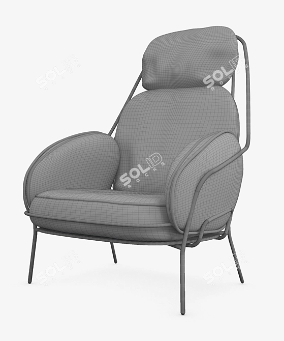 Elegant PAFFUTA Chair by Luca 3D model image 3