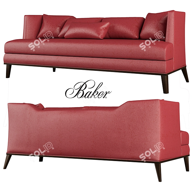 Baker Presidio Sofa: Comfort and Style 3D model image 1