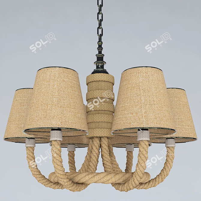 Coastal Charm Handmade Chandelier 3D model image 1