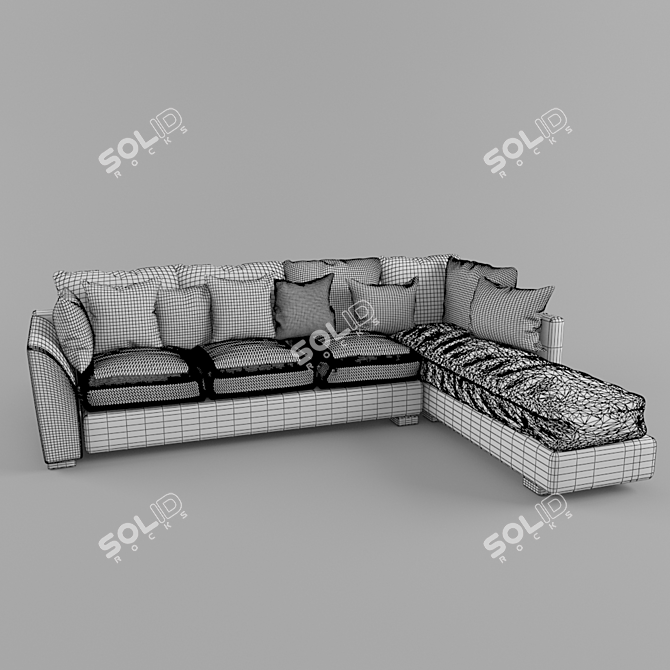 Elegant Comfort Sofa 3D model image 3