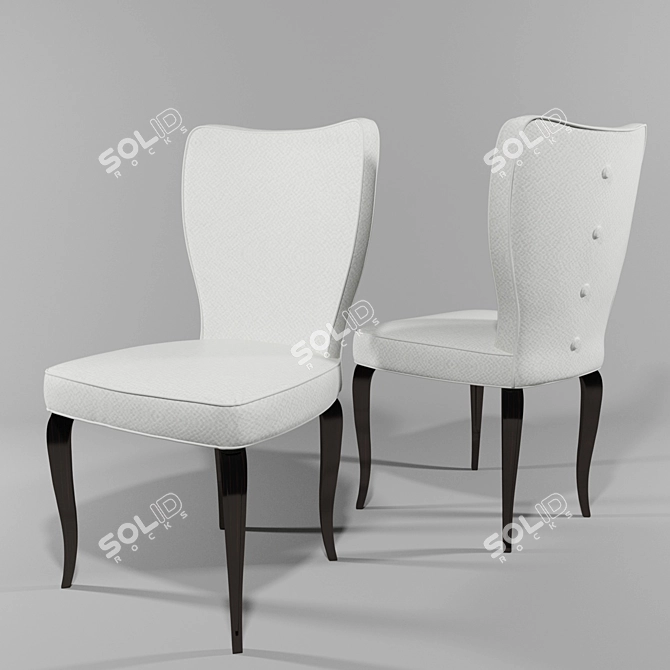 Elegant Upholstered Classic Chair 3D model image 1