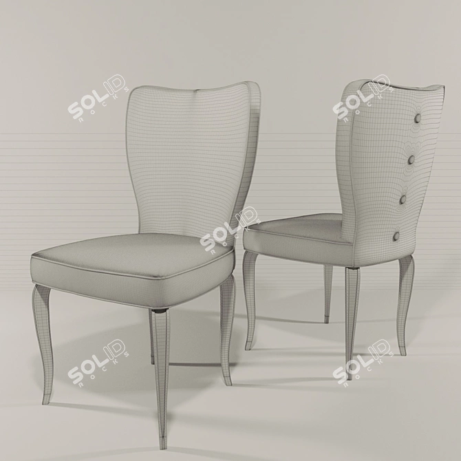 Elegant Upholstered Classic Chair 3D model image 2