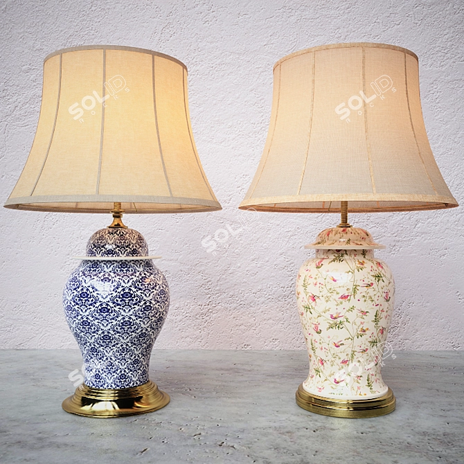 Elegant Ceramic Table Lamp 3D model image 1