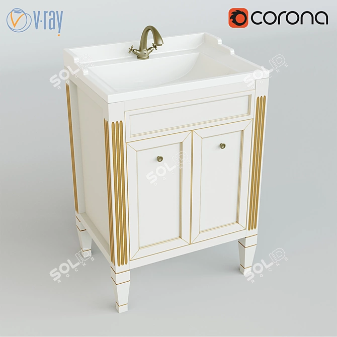 Elegant Caprigo Albion Vanity 3D model image 1