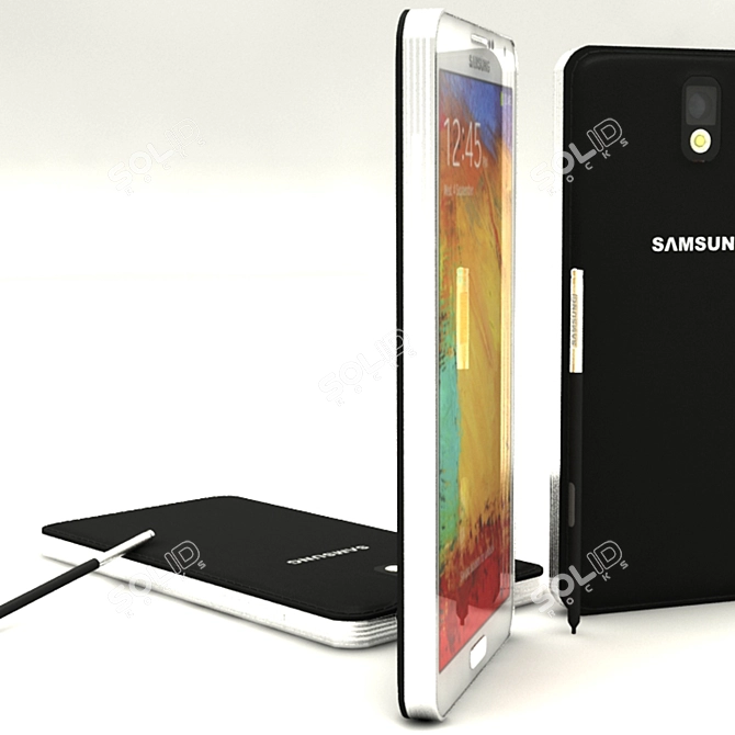 Powerful Samsung Galaxy Note 3 3D model image 2