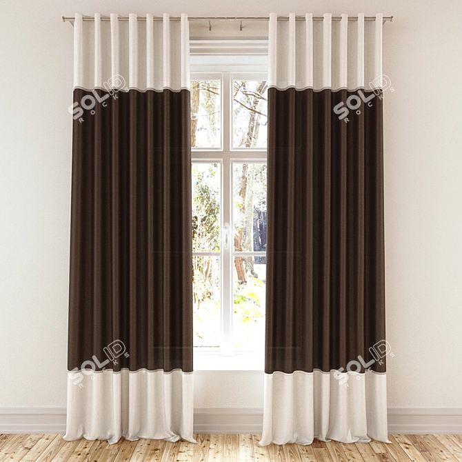 Sleek Home Curtain 3D model image 1