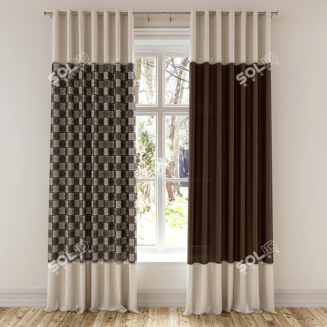 Sleek Home Curtain 3D model image 2